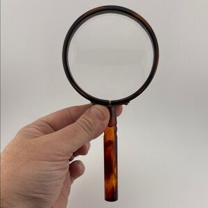 Large faux tortoise shell antique magnifying glass - 1930's